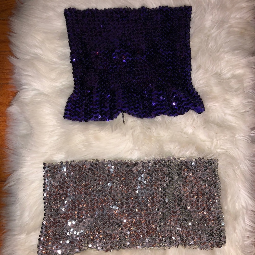 Sequin tube top/ skirt set